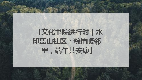 文化书院进行时｜水印蓝山社区：粽情暖邻里，端午共安康