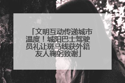 文明互动传递城市温度！城阳巴士驾驶员礼让斑马线获外籍友人鞠躬致谢