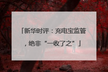 新华时评：充电宝监管，绝非“一收了之”
