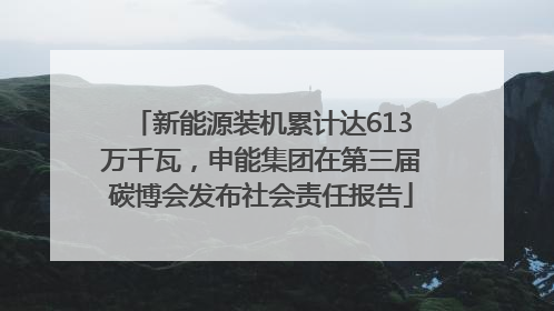 新能源装机累计达613万千瓦，申能集团在第三届碳博会发布社会责任报告
