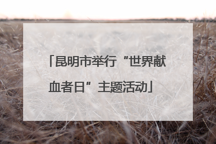 昆明市举行“世界献血者日”主题活动