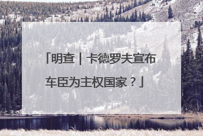 明查｜卡德罗夫宣布车臣为主权国家？