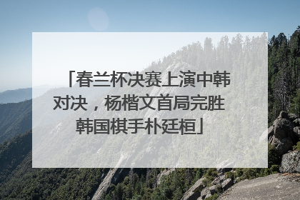 春兰杯决赛上演中韩对决，杨楷文首局完胜韩国棋手朴廷桓