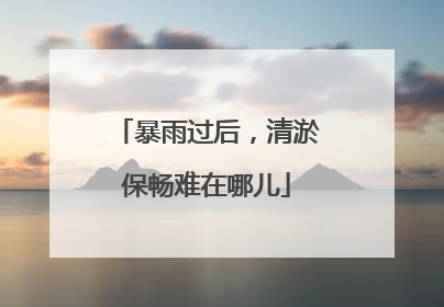 暴雨过后，清淤保畅难在哪儿