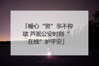 暖心“警”事不停歇 芦淞公安时刻“在线”护平安