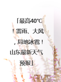 最高40℃！雷雨、大风，局地冰雹！山东最新天气预报