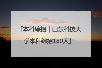 本科综招｜山东科技大学本科综招180人