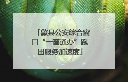歙县公安综合窗口“一窗通办”跑出服务加速度