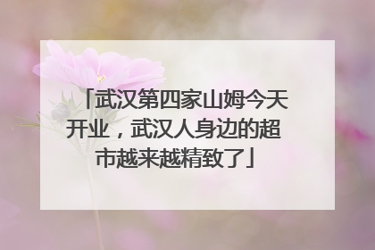 武汉第四家山姆今天开业，武汉人身边的超市越来越精致了
