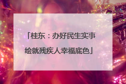 桂东：办好民生实事 绘就残疾人幸福底色