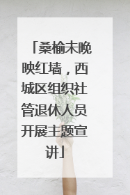 桑榆未晚映红墙，西城区组织社管退休人员开展主题宣讲
