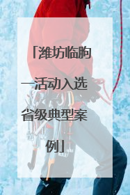 潍坊临朐一活动入选省级典型案例