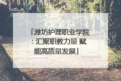 潍坊护理职业学院：汇聚职教力量 赋能高质量发展