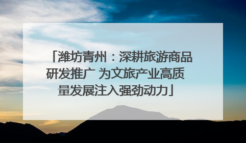 潍坊青州：深耕旅游商品研发推广 为文旅产业高质量发展注入强劲动力