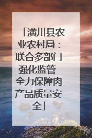 潢川县农业农村局：联合多部门强化监管 全力保障肉产品质量安全