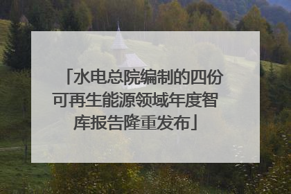 水电总院编制的四份可再生能源领域年度智库报告隆重发布