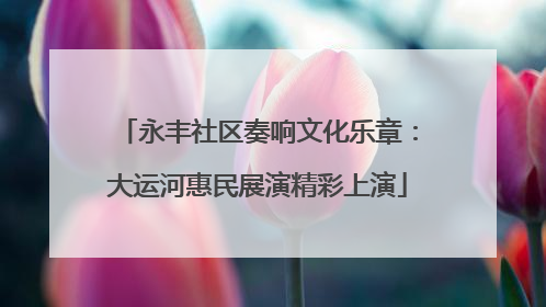 永丰社区奏响文化乐章：大运河惠民展演精彩上演