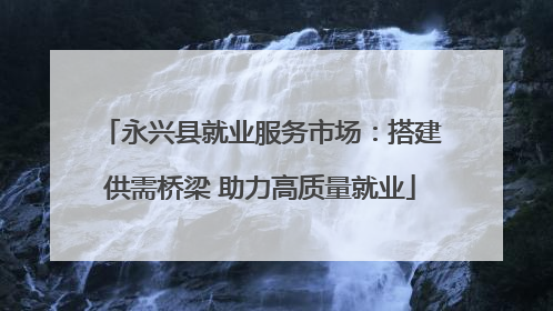 永兴县就业服务市场：搭建供需桥梁 助力高质量就业