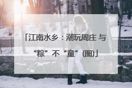江南水乡：潮玩周庄 与“粽”不“童”(图)