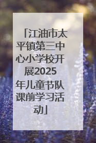 江油市太平镇第三中心小学校开展2025年儿童节队课前学习活动