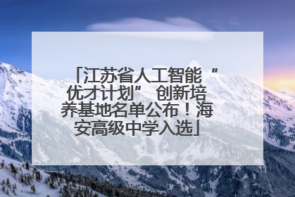 江苏省人工智能“优才计划” 创新培养基地名单公布！海安高级中学入选