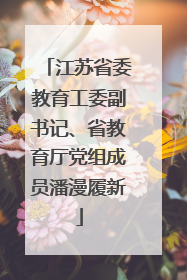 江苏省委教育工委副书记、省教育厅党组成员潘漫履新