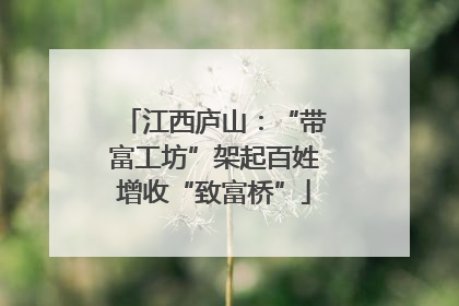 江西庐山：“带富工坊”架起百姓增收“致富桥”