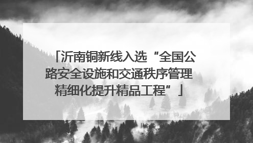 沂南铜新线入选“全国公路安全设施和交通秩序管理精细化提升精品工程”