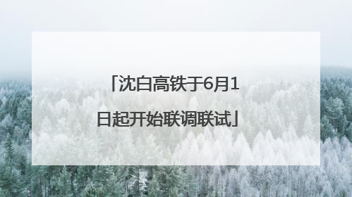 沈白高铁于6月1日起开始联调联试