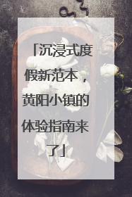 沉浸式度假新范本，黄阳小镇的体验指南来了