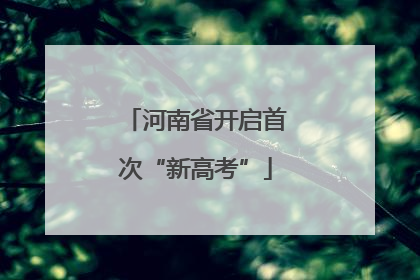 河南省开启首次“新高考”