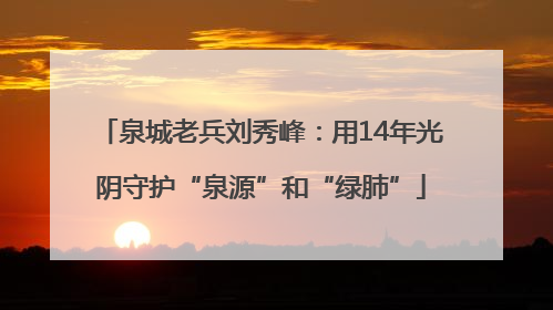 泉城老兵刘秀峰：用14年光阴守护“泉源”和“绿肺”