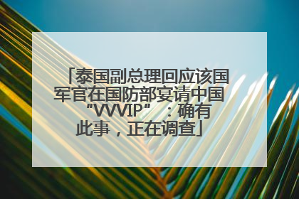 泰国副总理回应该国军官在国防部宴请中国“VVVIP”：确有此事，正在调查