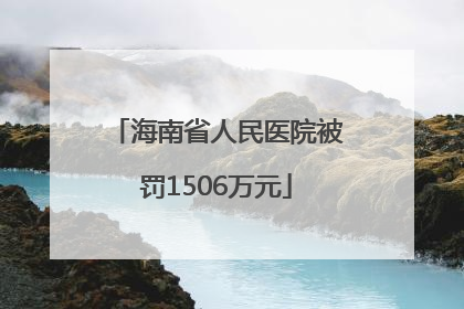 海南省人民医院被罚1506万元