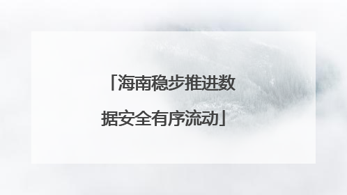 海南稳步推进数据安全有序流动