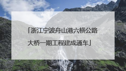 浙江宁波舟山港六横公路大桥一期工程建成通车