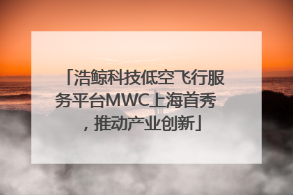 浩鲸科技低空飞行服务平台MWC上海首秀，推动产业创新