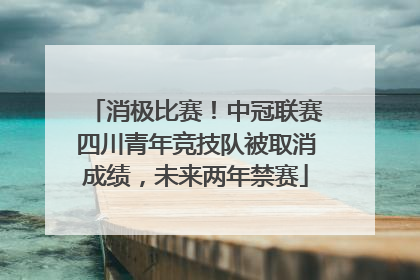 消极比赛！中冠联赛四川青年竞技队被取消成绩，未来两年禁赛