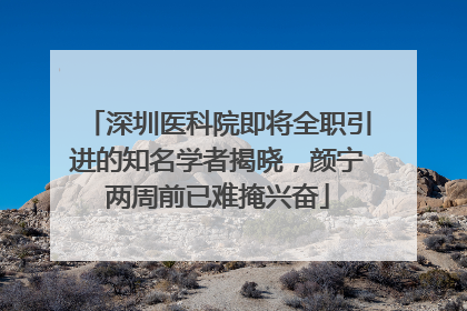 深圳医科院即将全职引进的知名学者揭晓，颜宁两周前已难掩兴奋