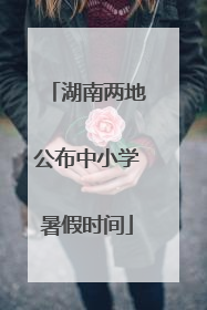 湖南两地公布中小学暑假时间