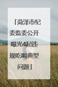 菏泽市纪委监委公开曝光4起违规吃喝典型问题