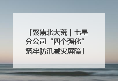 聚焦北大荒｜七星分公司“四个强化”筑牢防汛减灾屏障