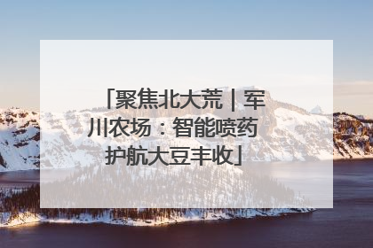 聚焦北大荒｜军川农场：智能喷药护航大豆丰收