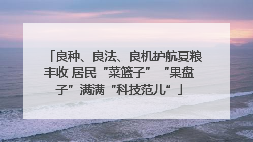 良种、良法、良机护航夏粮丰收 居民“菜篮子”“果盘子”满满“科技范儿”
