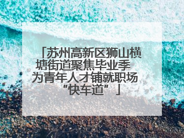 苏州高新区狮山横塘街道聚焦毕业季 为青年人才铺就职场“快车道”