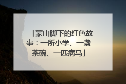 蒙山脚下的红色故事：一所小学、一盏茶碗、一匹病马