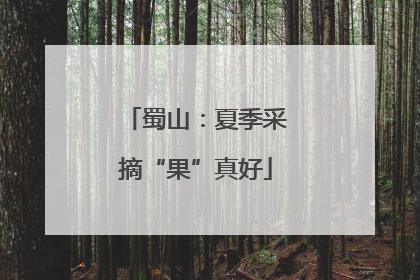 蜀山：夏季采摘“果”真好