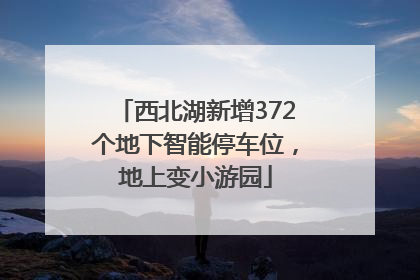 西北湖新增372个地下智能停车位，地上变小游园