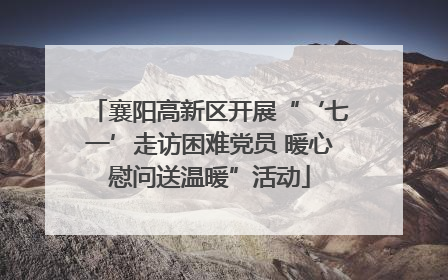 襄阳高新区开展“‘七一’走访困难党员 暖心慰问送温暖”活动