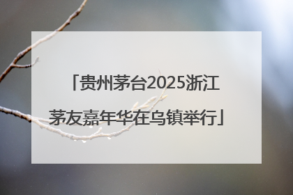 贵州茅台2025浙江茅友嘉年华在乌镇举行